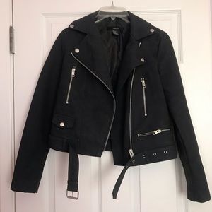 Faux suede jacket + belt